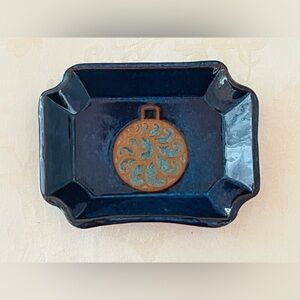 AppalachianSigned Studio Pottery Handmade Cobalt Blue Stoneware Trinket Tray